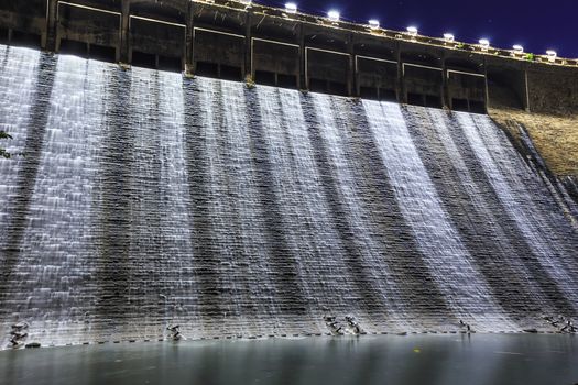 Dam at night in Hong Kong