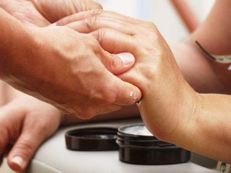 Hand shiatsu Massage closeup