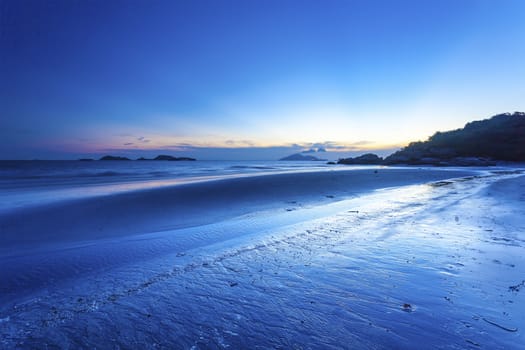 Sunset at beach in Hong Kong