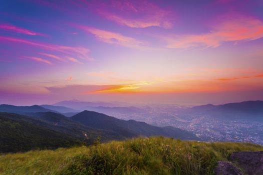 Sunset in the mountains