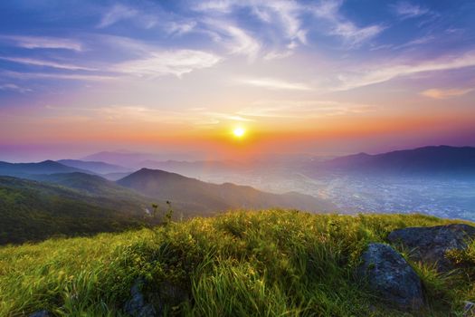 Colorful summer landscape at mountains