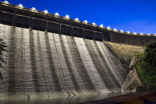 Dam at night