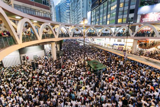 HONG KONG - JULY 1: Hong Kong people seek greater democracy as frustration grows over the influence of Beijing on July 1, 2014 in Hong Kong. Organizers of protest claimed a turnout of 510,000 people.