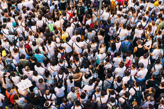 HONG KONG - JULY 1: Hong Kong people seek greater democracy as frustration grows over the influence of Beijing on July 1, 2014 in Hong Kong. Organizers of protest claimed a turnout of 510,000 people.