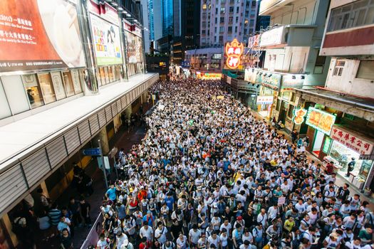 HONG KONG - JULY 1: Hong Kong people seek greater democracy as frustration grows over the influence of Beijing on July 1, 2014 in Hong Kong. Organizers of protest claimed a turnout of 510,000 people.