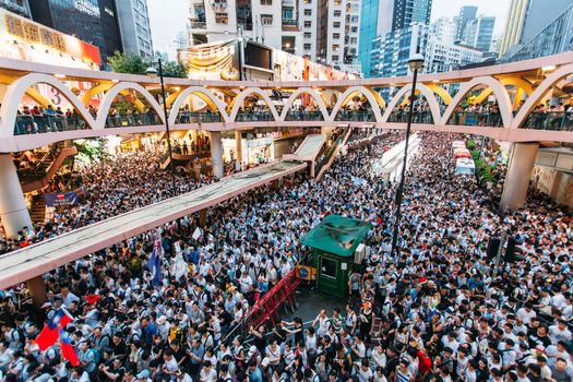 HONG KONG - JULY 1: Hong Kong people seek greater democracy as frustration grows over the influence of Beijing on July 1, 2014 in Hong Kong. Organizers of protest claimed a turnout of 510,000 people.