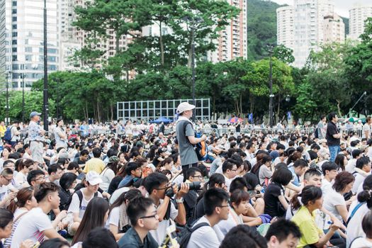 HONG KONG - JULY 1: Hong Kong people seek greater democracy as frustration grows over the influence of Beijing on July 1, 2014 in Hong Kong. Organizers of protest claimed a turnout of 510,000 people.