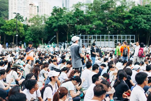 HONG KONG - JULY 1: Hong Kong people seek greater democracy as frustration grows over the influence of Beijing on July 1, 2014 in Hong Kong. Organizers of protest claimed a turnout of 510,000 people.