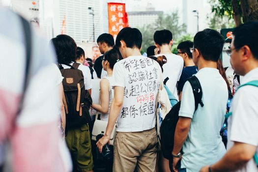 HONG KONG - JULY 1: Hong Kong people seek greater democracy as frustration grows over the influence of Beijing on July 1, 2014 in Hong Kong. Organizers of protest claimed a turnout of 510,000 people.