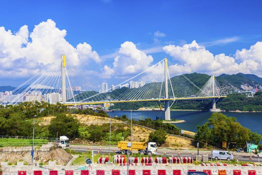 Bridge in Hong Kong along highway