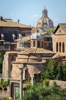 Some of ancient roman ruins in Rome, Forum, other landmarks.