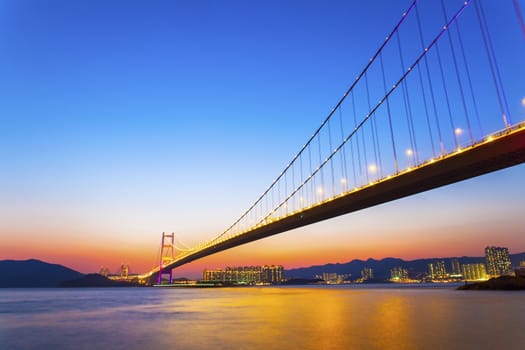 Sunset bridge in Hong Kong 