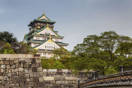 Nagoya Castle in Osaka, Japan at sunset