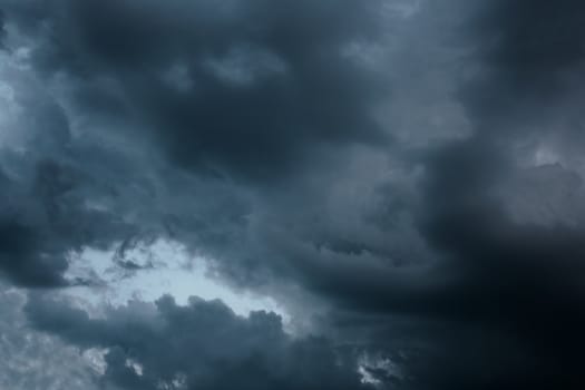 Storm dark gray clouds in the sky foretelling rain