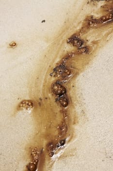 Oil and Sand, Oil Spill on Beach