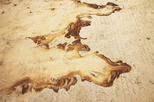 Oil and Sand, Oil Spill on Beach