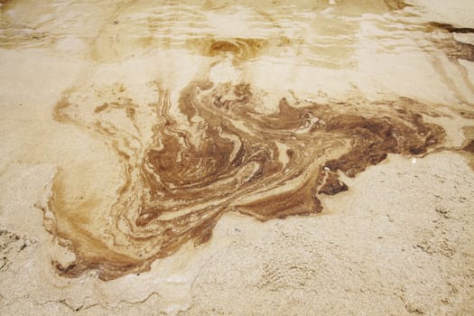 Oil and Sand, Oil Spill on Beach
