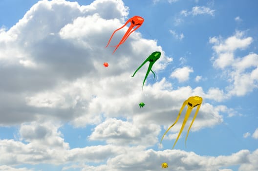 Three space invader kites