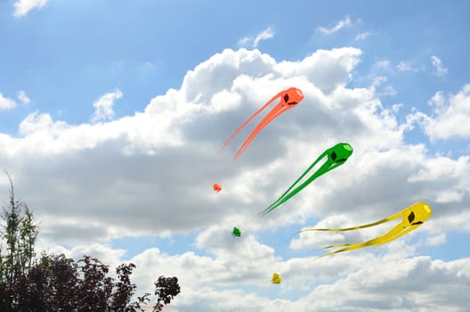 Space Invader Kites above trees