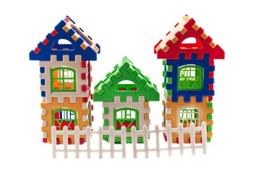 toys like a house on a green background