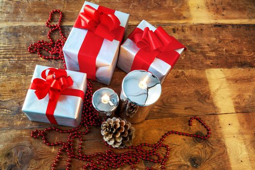 Christmas gift box with christmas balls 