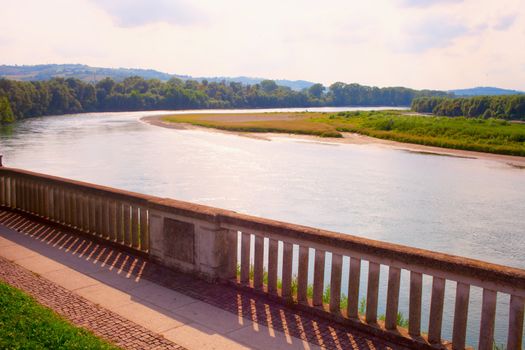 Bend of the river seen from a balcony