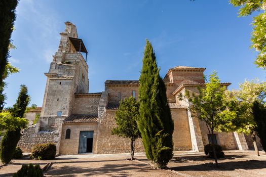 Outdoors view of San Cebrian de Mazote mozarabic church in the province of Valladolid Spain