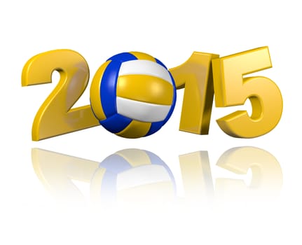 Beach Volleyball 2015 design with a White Background