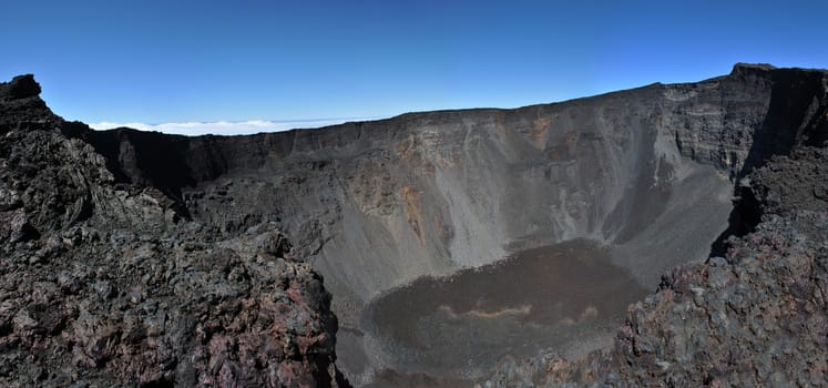 Peak of The Furnace Crater with a Blue Sky