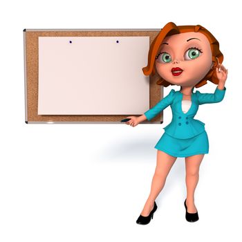 Cute business woman doing a report at the whiteboard.
