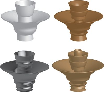 An Illustration of a fountain in 4 renders