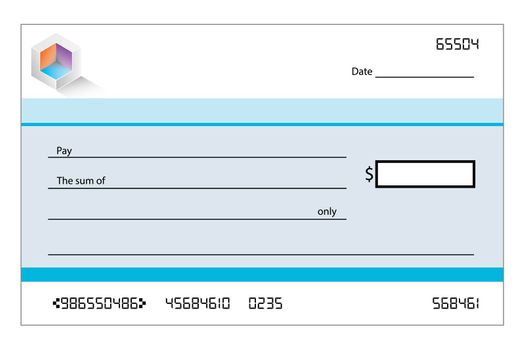 A Template of blank banking check / cheque
