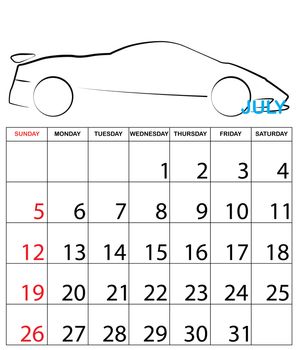 An Illustration of a Simple 2015 year calendar