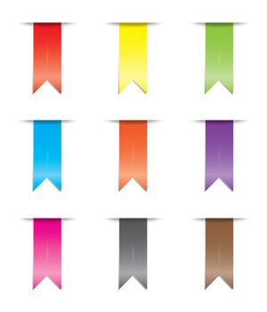 An Illustration of a coloured ribbon set