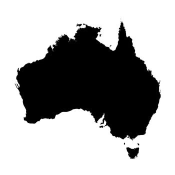 An Illustration on isolated background of the continent of Australia