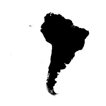 An Illustration on isolated background of the continent of South America