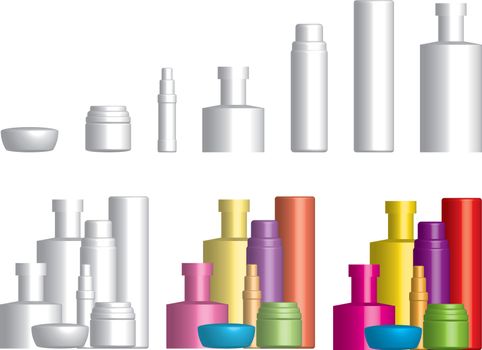 An Illustration of Various Cosmetics Containers