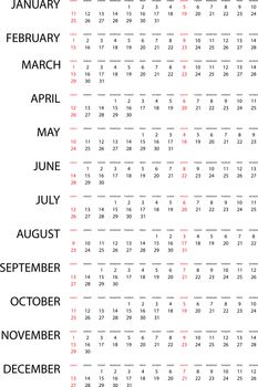 An Illustration of a Simple 2015 year calendar
