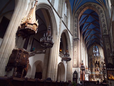 Interior of Dominican Church of Holy Trinity in Krakow (Poland)