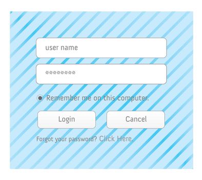 An illustrated login interface - username and password