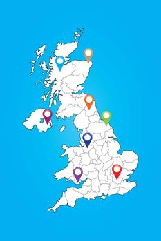 A UK Map Illustration, United Kingdom, Great Britain