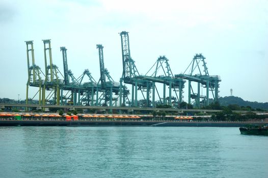 Harbour Front, Singapore - January 18, 2014: Scenery of cruise and boat harbour at Harbour Front, Singapore.