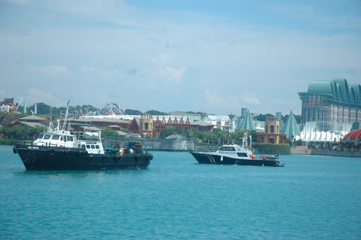 Harbour Front, Singapore - April 13, 2013: Scenery of cruise and boat harbour at Harbour Front, Singapore.