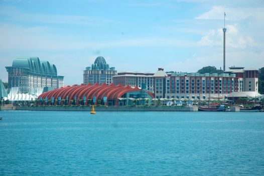 Harbour Front, Singapore - April 13, 2013: Scenery of cruise and boat harbour at Harbour Front, Singapore.