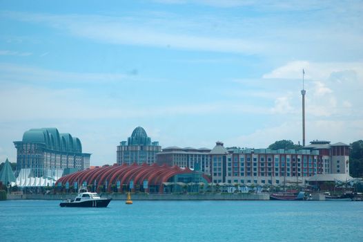 Harbour Front, Singapore - April 13, 2013: Scenery of cruise and boat harbour at Harbour Front, Singapore.