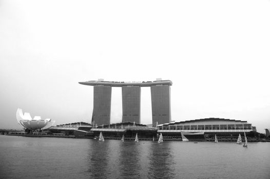 Marina Bay, Singapore - April 14, 2013: Marina Bay Sands Hotel at Marina Bay Singapore.
