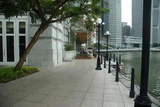 Singapore, Singapore - April 14, 2013: Fullerton Hotel building exterior that located in the central of Singapore.