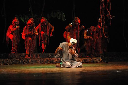 Bandung, Indonesia - July 16, 2007: Sangkuriang theatrical show that performed on Dago Tea House Theatre Bandung, West Java-Indonesia.