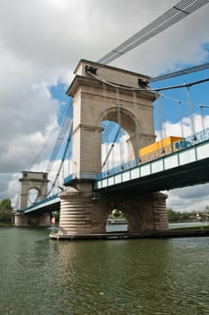 Suspension bridge in alfortville - Paris - France