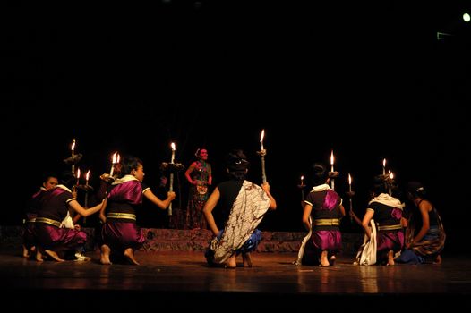 Bandung, Indonesia - July 16, 2007: Sangkuriang theatrical show that performed on Dago Tea House Theatre Bandung, West Java-Indonesia.